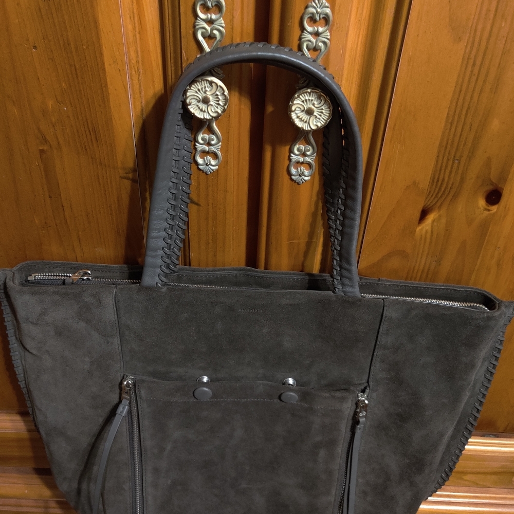 All saints grayish/brown suede Bag. $200